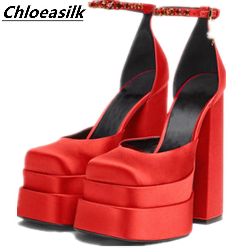 Dress Shoes Fashion Super High Heel Walk Show Women's Double Layer Waterproof Platform Sheepskin Square Head Rhinestone Sandals, Black
Dress Shoes Fashion Super High Heel Walk Show Women's Double Layer Waterproof Platform Sheepskin Square Head Rhinestone Sandals, Black