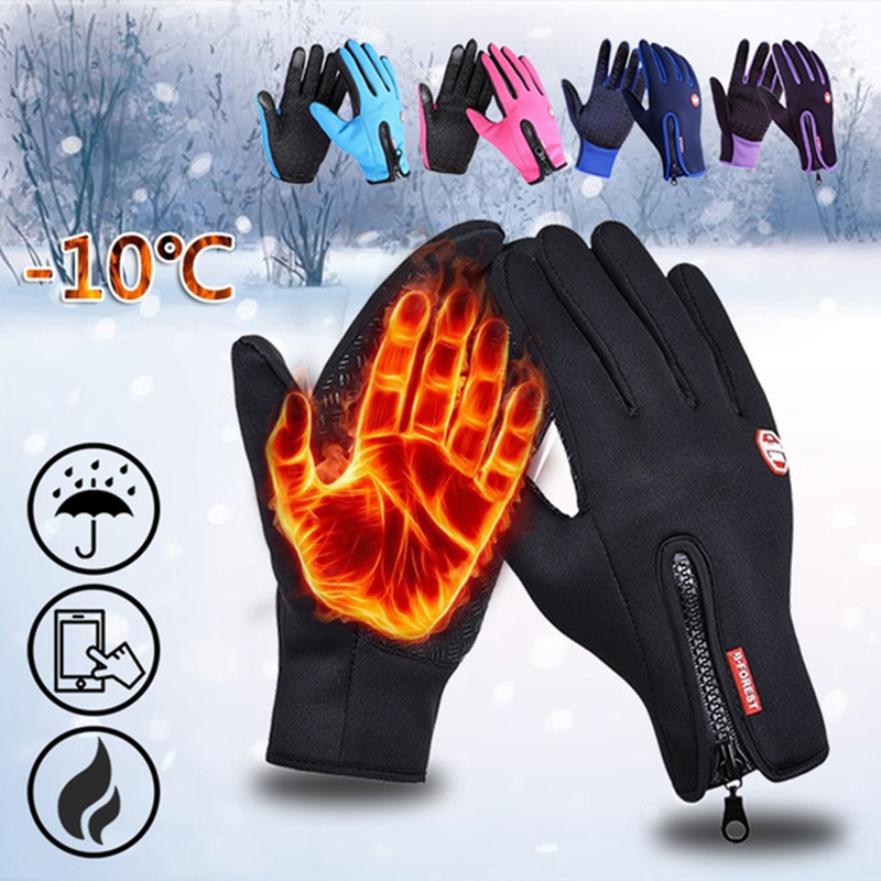 Motorcycle Winter For Men Women Touchscreen Warm Outdoor Cycling Driving Windproof Non-Slip Camping Hiking Sports Full Finger Gloves