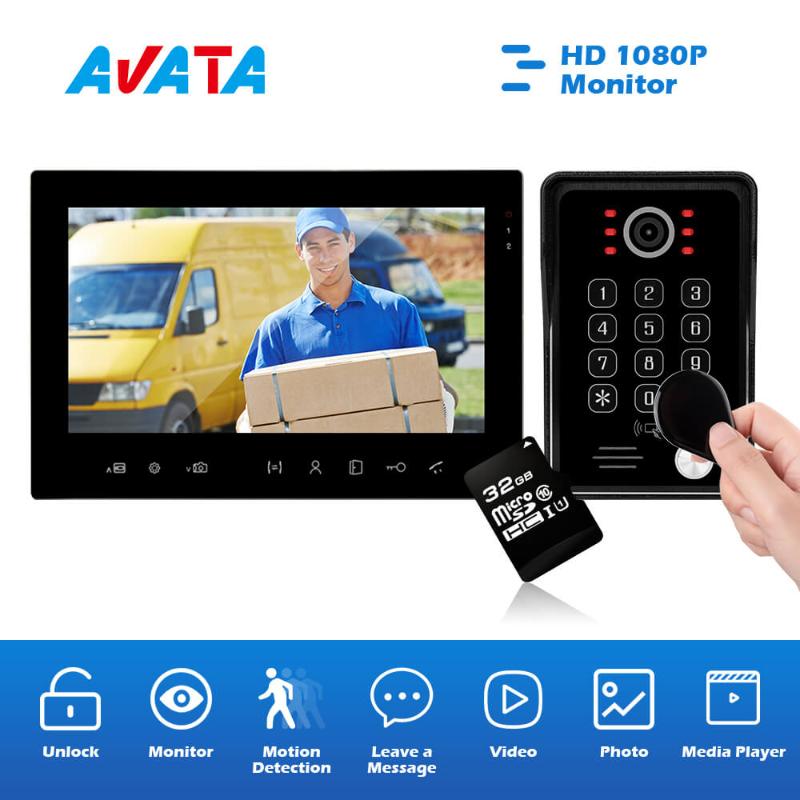 

Video Door Phone 1080P Video Intercom System 7 Inch Monitor Motion Detection Record Doorbell Support IC Card Password Unlock