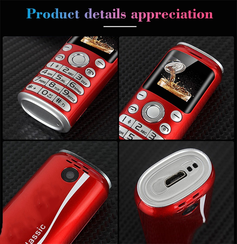 Unlocked Super Cute mini Cartoon Mobile phone Fashion Fashion shape Bluetooth dialer Telephone call recorder MP3 Dual SIM Smallest Cellphone