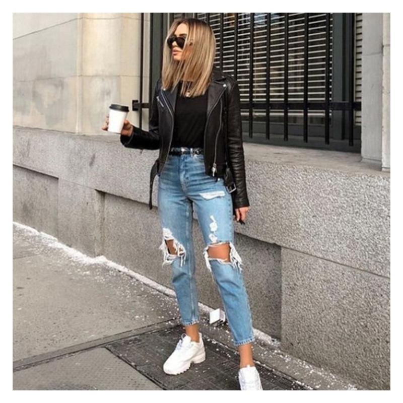 High Waist Hole Slimming Women's Jeans Ripped Straight Trousers Autumn Fashion Sexy Elastic Breathable Casual Women Denim Pants, Black
High Waist Hole Slimming Women's Jeans Ripped Straight Trousers Autumn Fashion Sexy Elastic Breathable Casual Women Denim Pants, Black