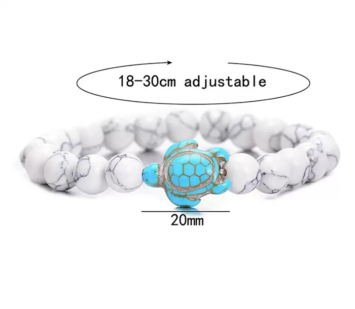 European Popular Sea Turtle Beaded Bracelets For Women Men Classic 8MM Turquoise Lava Stone Elastic Luck Strand Buddha Bracelets Summer Beach Jewelry