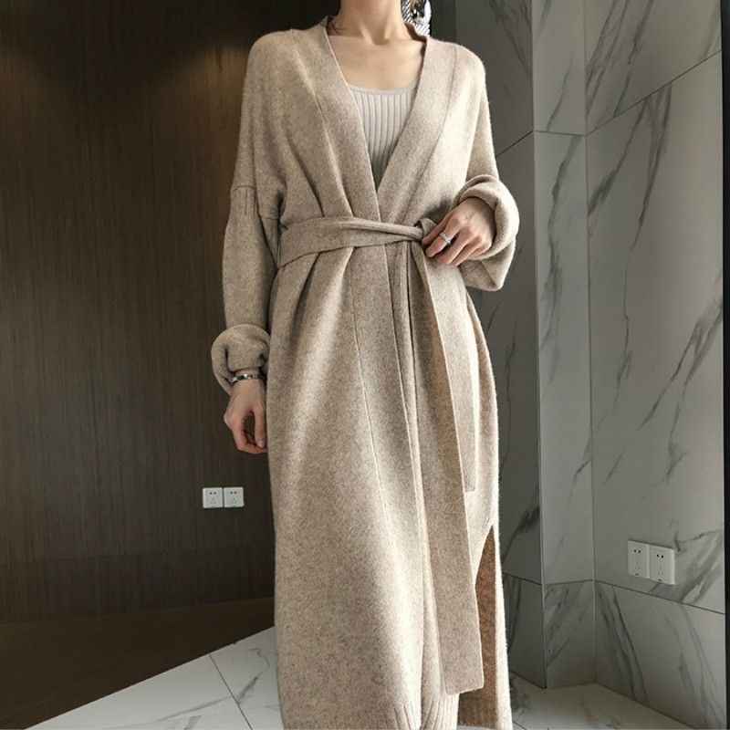 Women Autumn Winter Long Wool Sweater Sashes Open Stitch Batwing Sleeve Knitted Cardigan Coat Split Hem Jacket 201203, Gray
Women Autumn Winter Long Wool Sweater Sashes Open Stitch Batwing Sleeve Knitted Cardigan Coat Split Hem Jacket 201203, Gray
