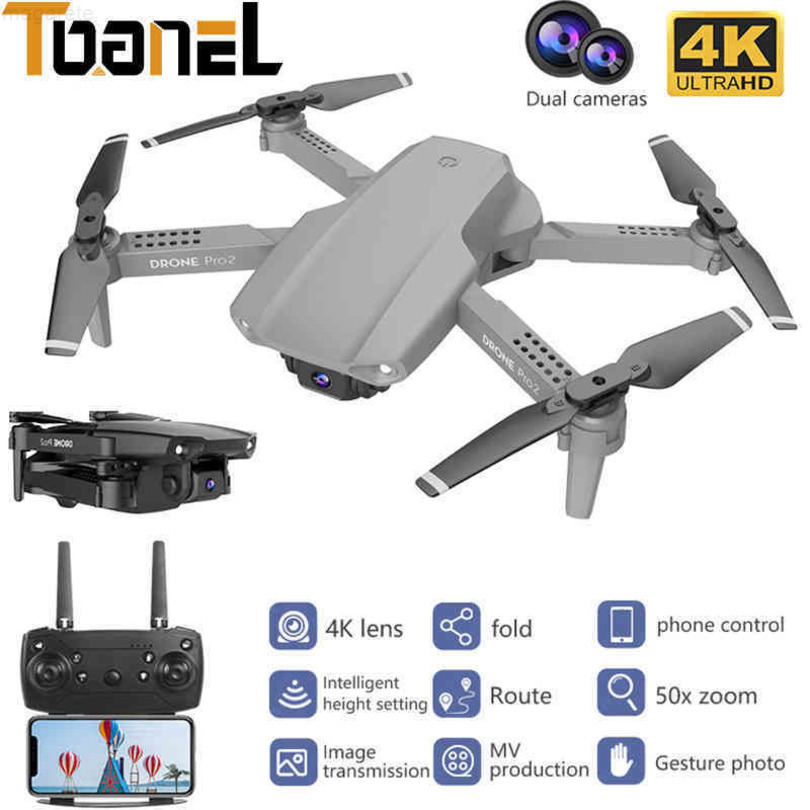

Folding UAV dual 4K HD camera, helicopter remote control, WiFi, FPV, 1080p, real-time transmission, 50x focal length, E99 Pro, Black 480p camera 1b