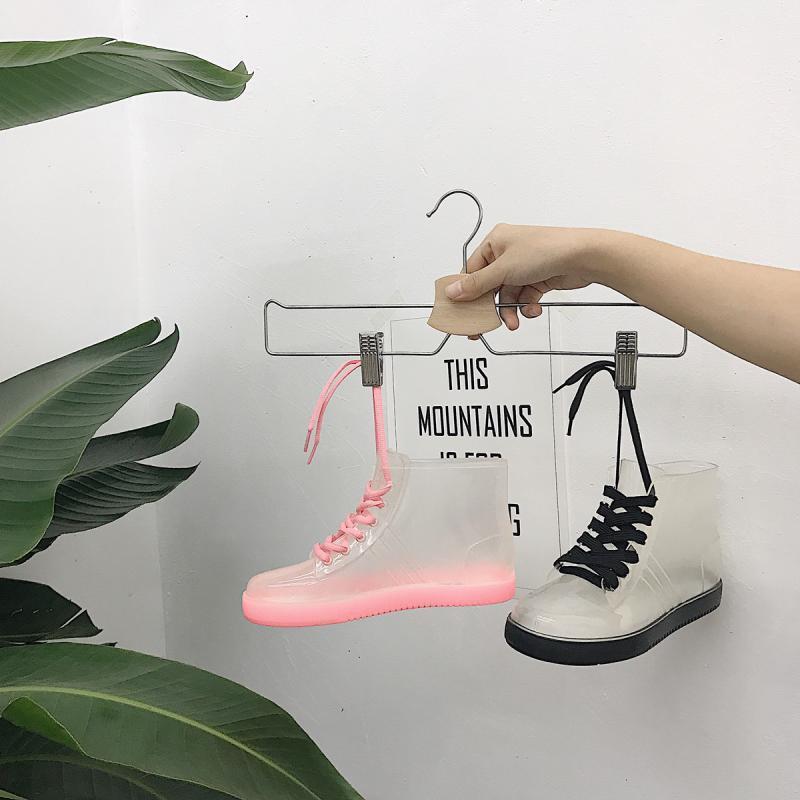 SWYIVY Women Rainboot New Fashion PVC Rain Boots Women Ankle Boots Transparent Shoes Woman Nonslip Waterproof Sneakers 201103
