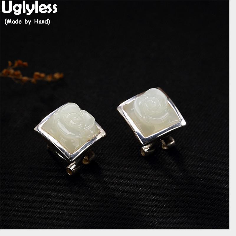 Uglyless 3D Carved Rose Flower Stud Earrings for Women Personalized Rhombus Studs Square Real Solid 925 Silver Fine Jewelry Jade
Uglyless 3D Carved Rose Flower Stud Earrings for Women Personalized Rhombus Studs Square Real Solid 925 Silver Fine Jewelry Jade