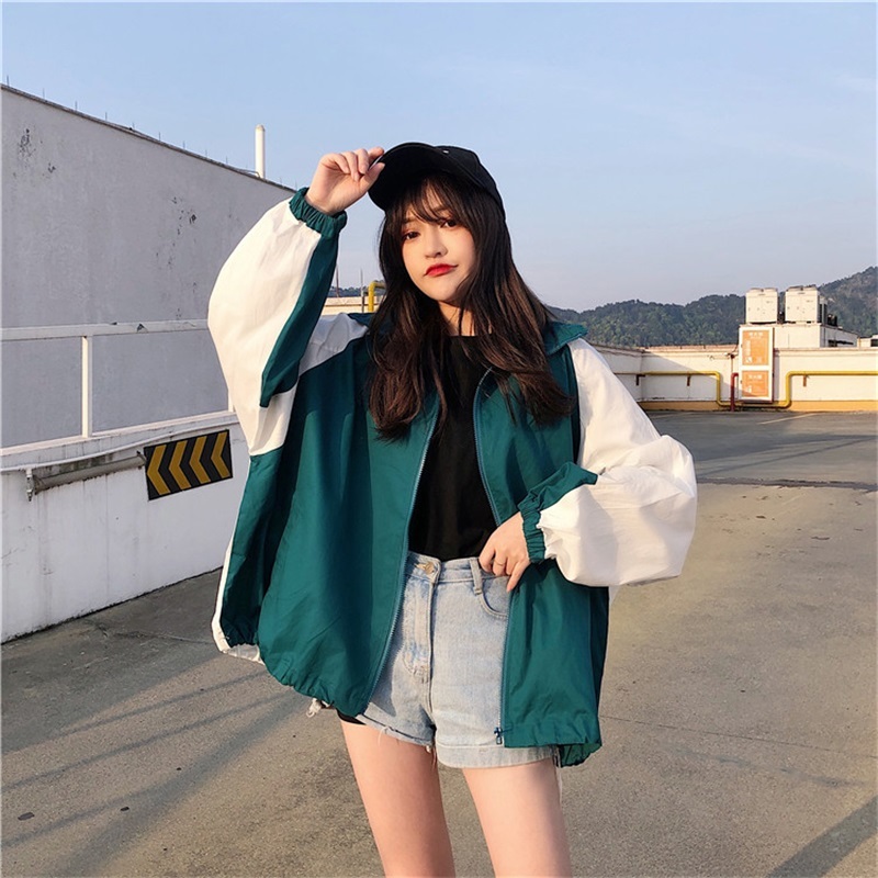 Korean all-match harajuku printed garments of simple women's coat students new streetwear HNKU, Green
Korean all-match harajuku printed garments of simple women's coat students new streetwear HNKU, Green