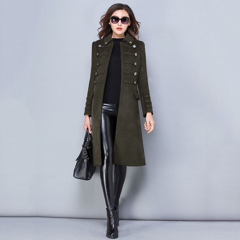 Winter Large size S-3XL Wool Women Jacket Coat Autumn Fashion Mid long High quality Double-breasted Female Outerwear ll582 201030