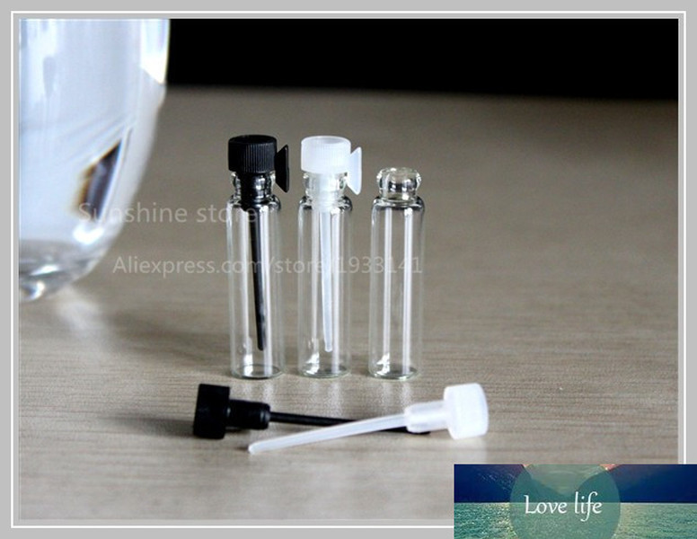 100 x 1ml mini glass perfume bottle Small parfume sample vials tester trial Perfume bottle with Clear Black Stoppers
100 x 1ml mini glass perfume bottle Small parfume sample vials tester trial Perfume bottle with Clear Black Stoppers