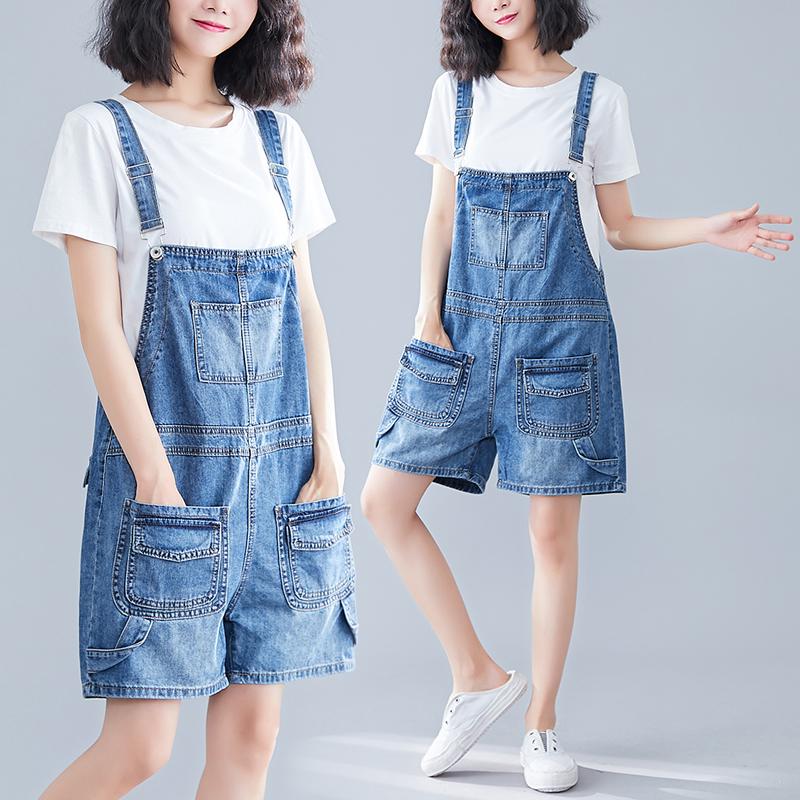 Denim Overall Shorts Woman 2021 New Summer Korean Style Spaghetti Strap Pocket All-match Student Denim Suspender Short, Blue
Denim Overall Shorts Woman 2021 New Summer Korean Style Spaghetti Strap Pocket All-match Student Denim Suspender Short, Blue