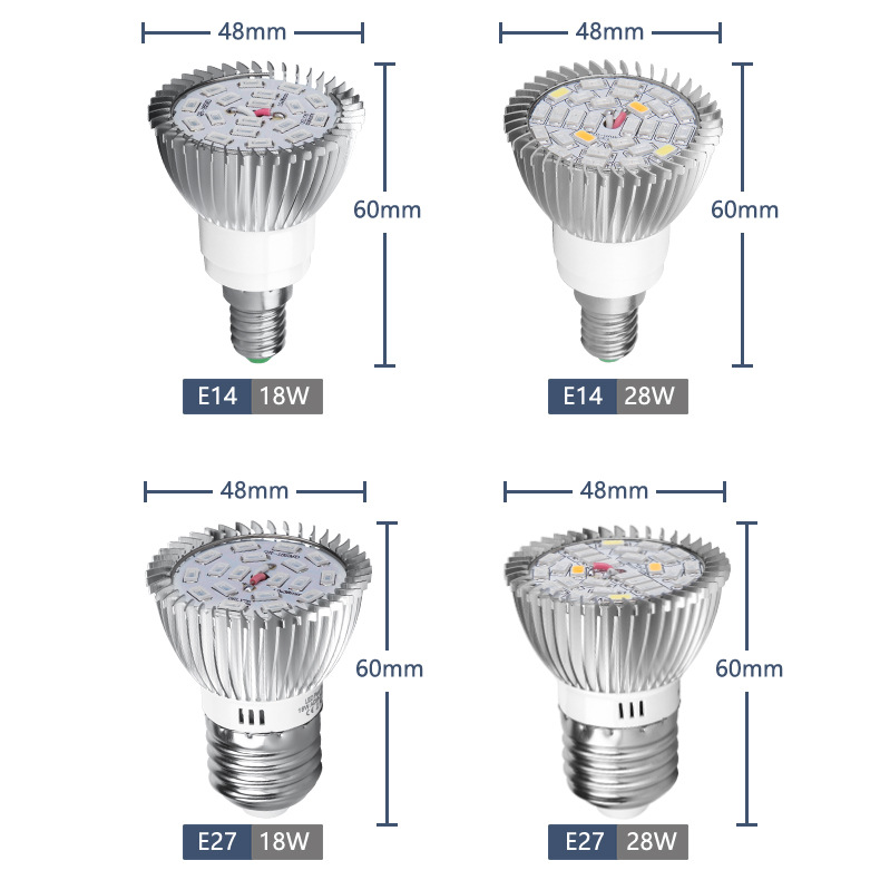 Discount Phyto Lamps Full Spectrum E27 Led Plant Light Grow Lamp E14 Led For Plants 18W 28W Fitolampy Greenhouse Tent Bulbs UV IR