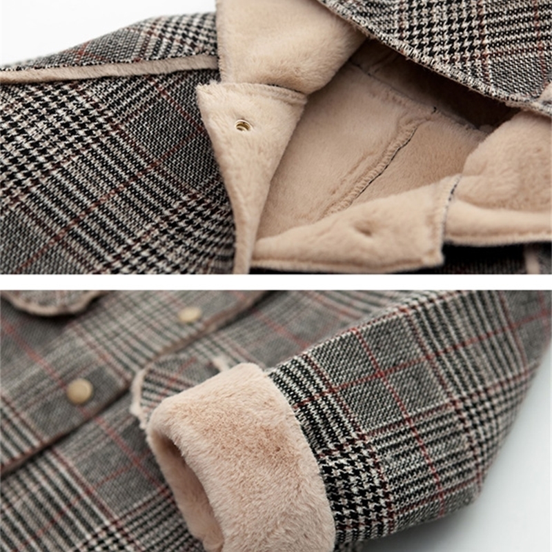 Girls woollen coat children's long thick overcoat 201126