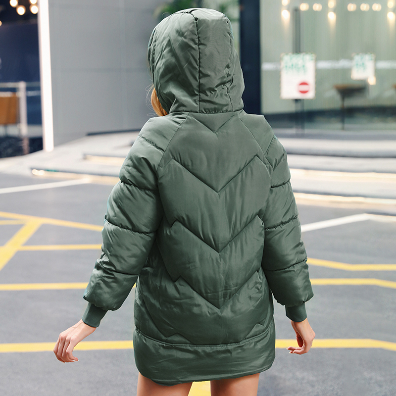 InstaHot Padded Basic Jacket Coat Women Warm Winter Green Black Parkas Jackets Female Hoodies Casual Outerwear Thick Coat T200810