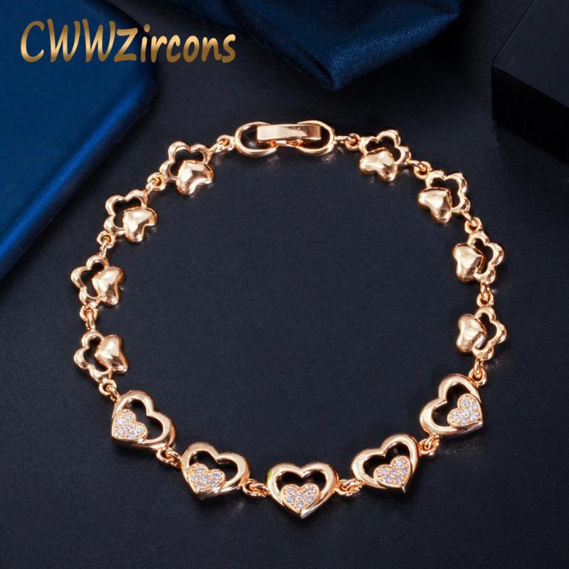 CWWZircons Beautiful Cubic Zirconia Paved Gold Color Love Heart Shape Bracelet for Ladies Trendy GIft Jewelry Accessories CB240
CWWZircons Beautiful Cubic Zirconia Paved Gold Color Love Heart Shape Bracelet for Ladies Trendy GIft Jewelry Accessories CB240