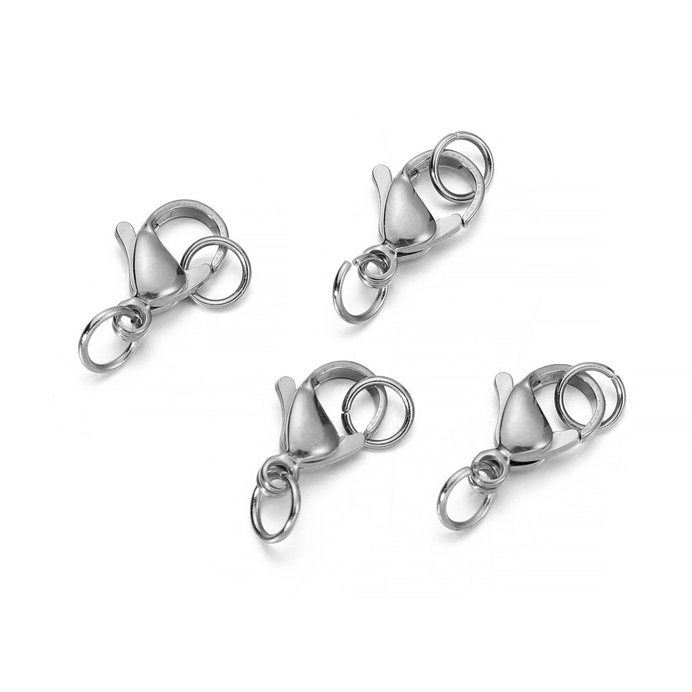 Stainless Steel Clasps silver Plated Lobster Clasp Jump Rings For Bracelet Necklace Chains Jewelry Findings Making