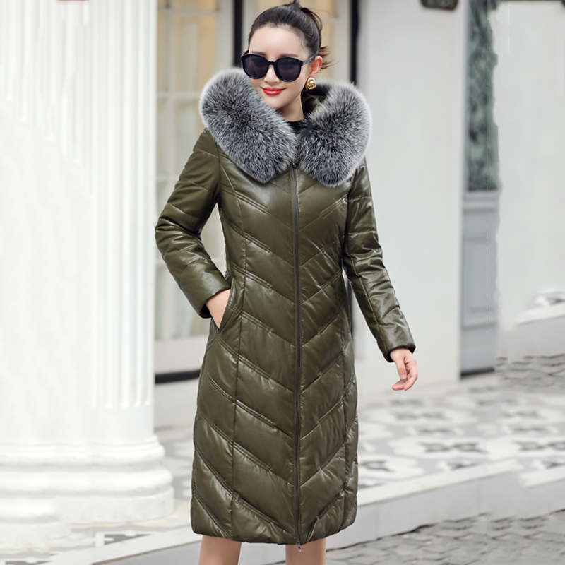 Real leather duck parkas winter coat hot thick fashion female long fox skin with hood down jacket f775, Gray
Real leather duck parkas winter coat hot thick fashion female long fox skin with hood down jacket f775, Gray