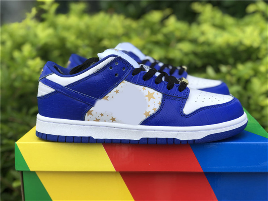

Authentic SB Dunk Skateboard Shoes Men Women Low Hyper Blue Black Barkroot Brown White Metallic Gold Zapatos Sneakers With Original Box, Customize