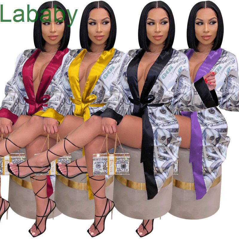 Womens Pajamas Women' Casual Fashion Lingeries Women Sleepwear Robes Satin US Dollar Print Lace Up Medium Length Nightgowns, 4# purple
Womens Pajamas Women' Casual Fashion Lingeries Women Sleepwear Robes Satin US Dollar Print Lace Up Medium Length Nightgowns, 4# purple