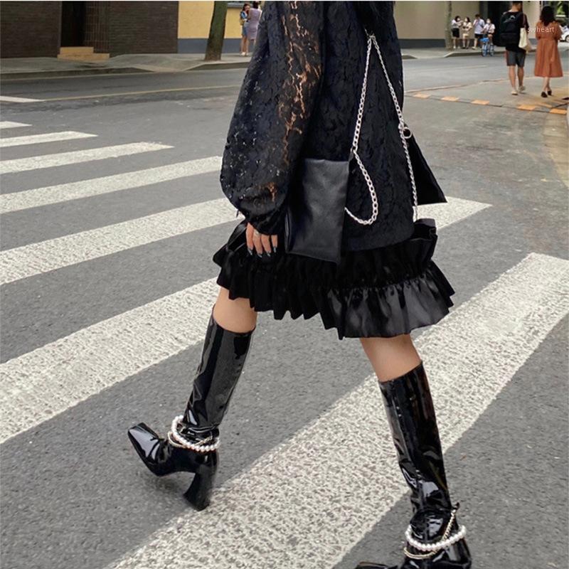 new pearl chain high-heeled boots patent leather square head zipper shows slim high-end women's boots short1, Black
new pearl chain high-heeled boots patent leather square head zipper shows slim high-end women's boots short1, Black