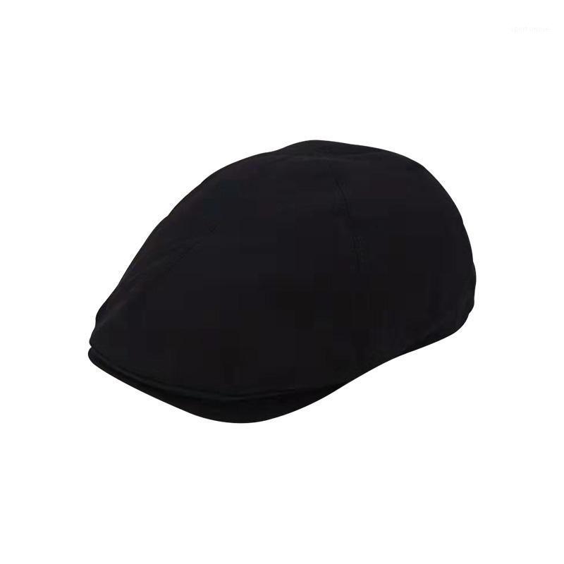 

Black Solid Cotton Men Beret Cap Adjustable Hats Men Cowboy Hat Golf Driving Summer Flat Cabbie Newsboy Caps1, Newspaper cap