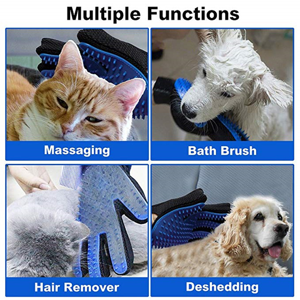 Grooming Silicone Brush Comb Shed Hair Remove Deshedding Glove Pet Dog Cat Animal Bath Cleaning Mitt Massage Tool CFYL0244