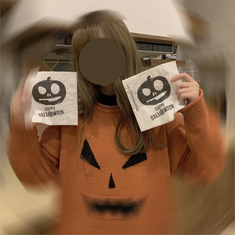Yangelo Halloween Party Sweaters Women Pullovers Pumpkin Grimace Sweaters Women Sweet Style Women Sweaters Gothic Girl Harajuku 201017