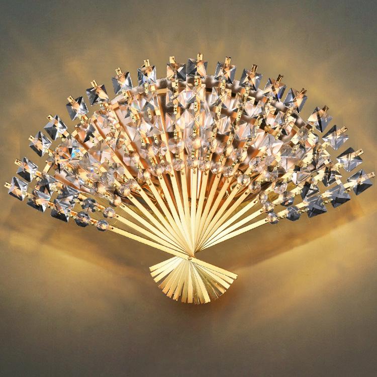 Modern Crystal Fan-Shape Bedroom Wall Light Luxury European Crystal Corridor Bedside Wall Sconces mirror Front Hallway Lamp
Modern Crystal Fan-Shape Bedroom Wall Light Luxury European Crystal Corridor Bedside Wall Sconces mirror Front Hallway Lamp