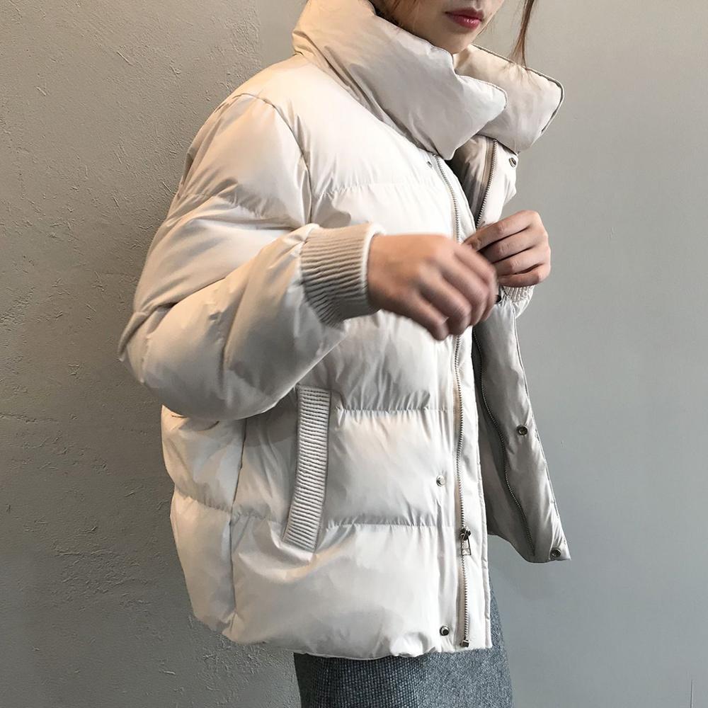 women jackets preppy style loose cotton padded coat winter new korean jacket women parkas warm outerwear jacket women 201019