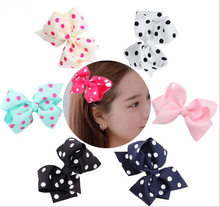 2 style available !Large knot bow! big 6" Boutique Grosgrain Ribbon Hair Bow Dots Hair Bows With Clip Girl's Hair Accessories 30pcs/, Pink
2 style available !Large knot bow! big 6" Boutique Grosgrain Ribbon Hair Bow Dots Hair Bows With Clip Girl's Hair Accessories 30pcs/, Pink