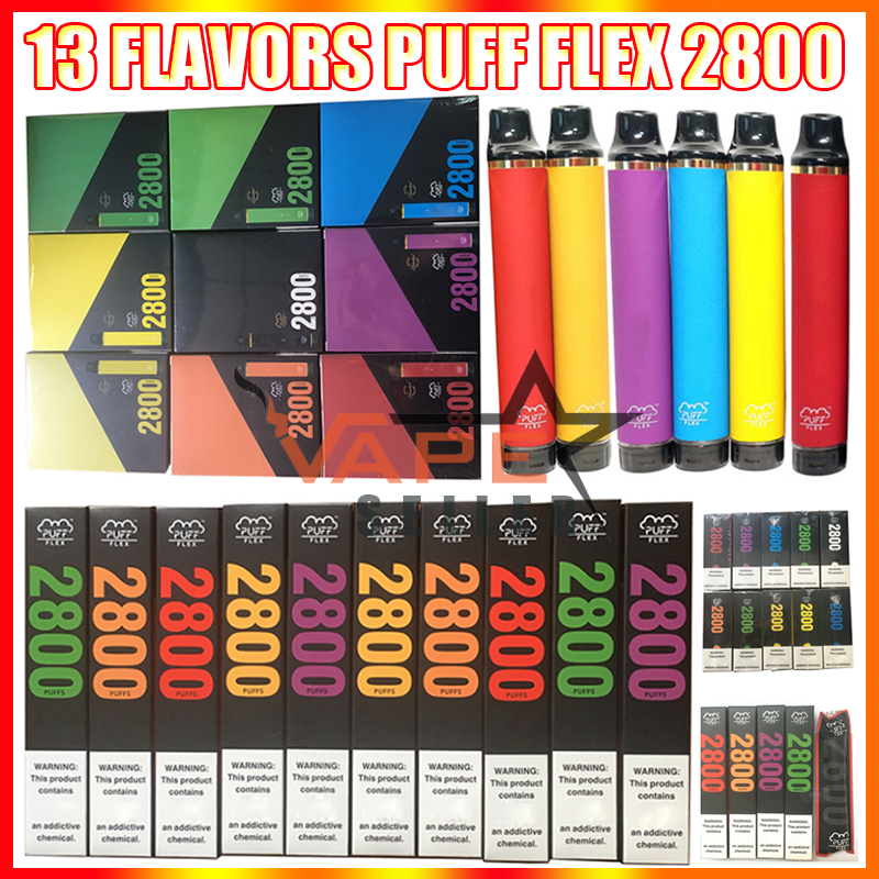 13 Flavors Puff Flex 2800 Puffs Disposable Vape E Cigarette With 1500mAh Battery 10ml Prefilled Pod Cartridge Vaporizer Pen
13 Flavors Puff Flex 2800 Puffs Disposable Vape E Cigarette With 1500mAh Battery 10ml Prefilled Pod Cartridge Vaporizer Pen