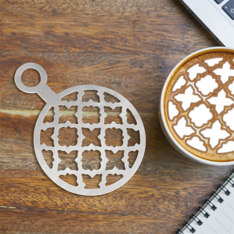 Stainless Steel Coffee Mold Cafe Foam Template Coffee Decoration Tools Barista Stencils Coffee Cake Printing Model 
Stainless Steel Coffee Mold Cafe Foam Template Coffee Decoration Tools Barista Stencils Coffee Cake Printing Model