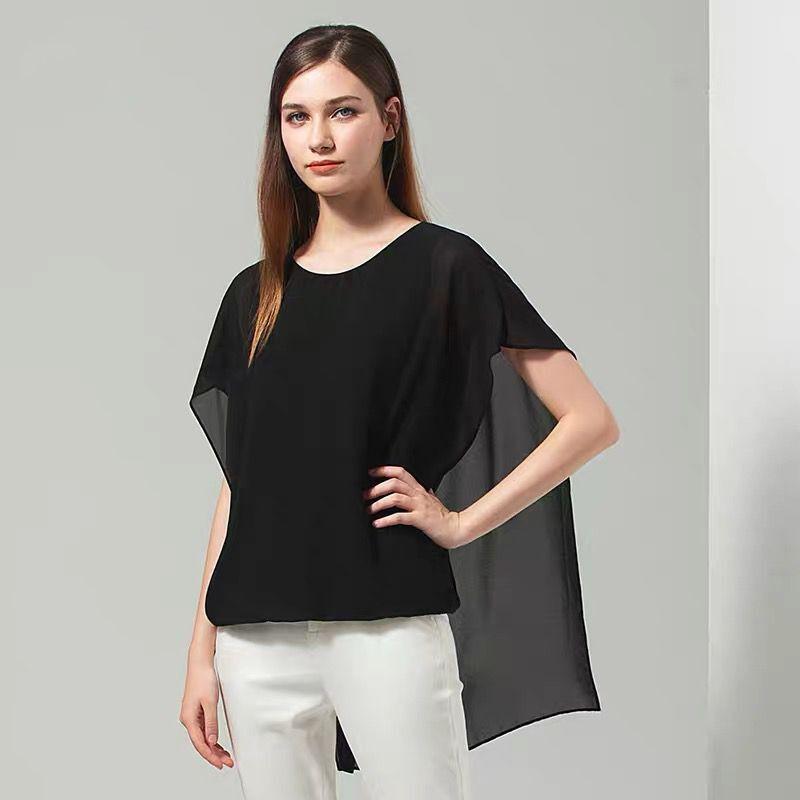 Women Solid Chiffon Blouse Office Lady Elegant Top Summer Basic Tops Cape Shirts Casual Work Wear Blouse Plus Size -8XL, Black
Women Solid Chiffon Blouse Office Lady Elegant Top Summer Basic Tops Cape Shirts Casual Work Wear Blouse Plus Size -8XL, Black