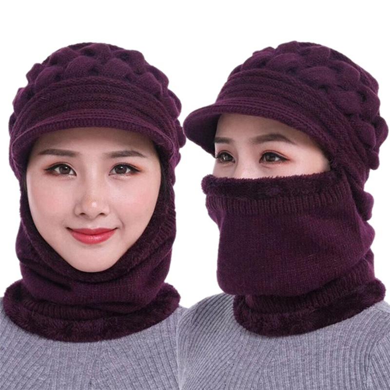 Women's Winter Hat Pompom Wool Beanies Knitted Bib Siamese Knit Ladies Velvet Thick Warm Mother Riding Ski Cap Beanie/Skull Caps, H03
Women's Winter Hat Pompom Wool Beanies Knitted Bib Siamese Knit Ladies Velvet Thick Warm Mother Riding Ski Cap Beanie/Skull Caps, H03
