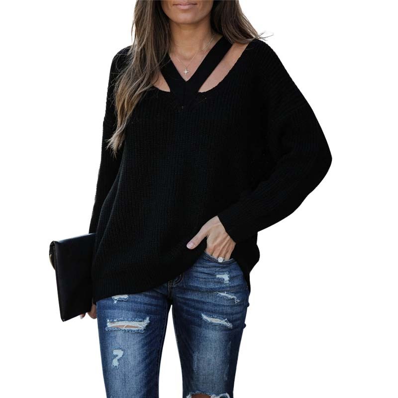 Autumn Winter Thick Sweaters Women Fashion V-neck Long Sleeve Plus Size Loose Warm Pullover Vintage Jumper Knitted Sweater Femme 201223