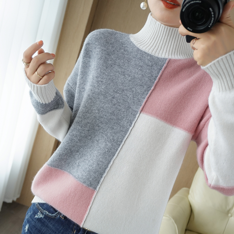 New Cashmere Sweater Womens High-Ne Color Matching 100% Pure Wool Pullover Fashion Plus Size Warm Knitted Bottoming Shir, Pink
New Cashmere Sweater Womens High-Ne Color Matching 100% Pure Wool Pullover Fashion Plus Size Warm Knitted Bottoming Shir, Pink