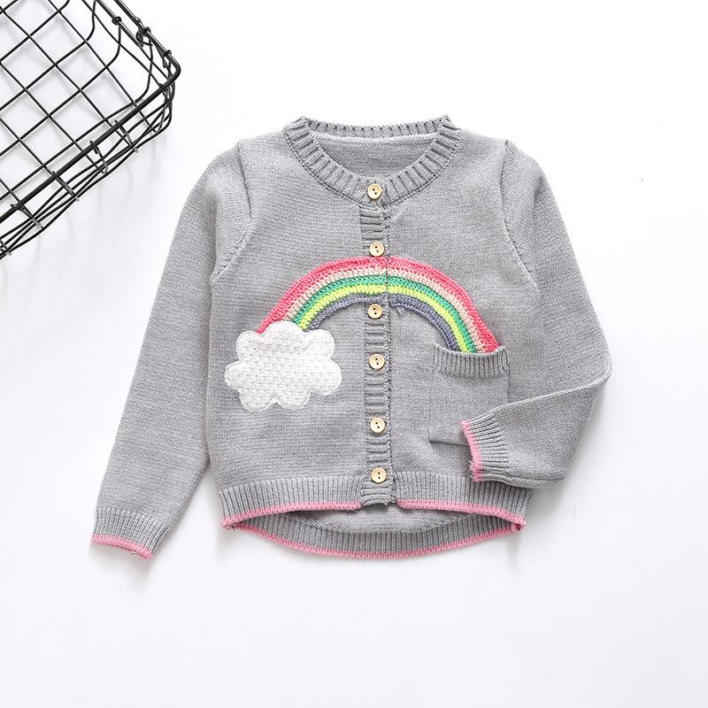 new 2020 spring baby girls cute rainbow clouds sweater kids clothing knitting cardigan coat long sleeve children tops jackets, Gray
new 2020 spring baby girls cute rainbow clouds sweater kids clothing knitting cardigan coat long sleeve children tops jackets, Gray
