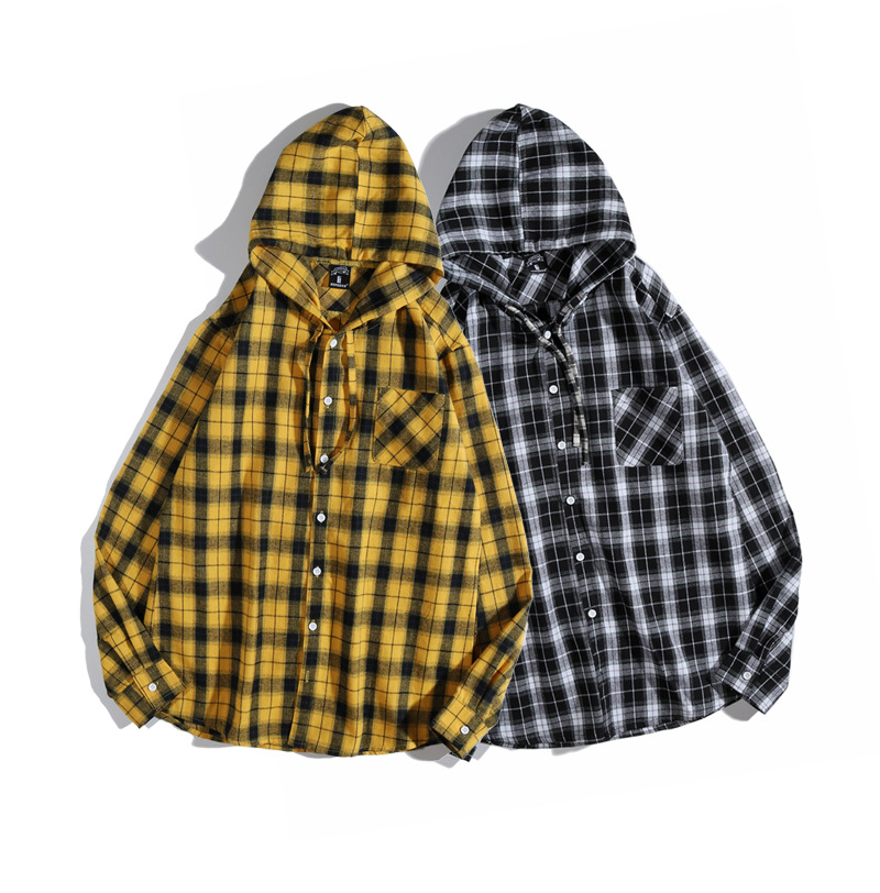 Fashion Plaid Long Sleeve Shirt New Men Women Street Casual Shirt Autumn Cotton Black Yellow Plaid Hoodie Shirt 
Fashion Plaid Long Sleeve Shirt New Men Women Street Casual Shirt Autumn Cotton Black Yellow Plaid Hoodie Shirt