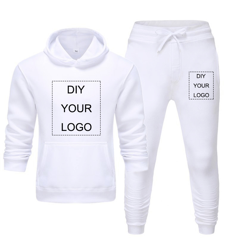 Mens Sets Sportswear Thick HoodiePants DIY Sport Suits Casual Sweatshirts Tracksuit Male Sportswear Gyms Fitness trouser 201118