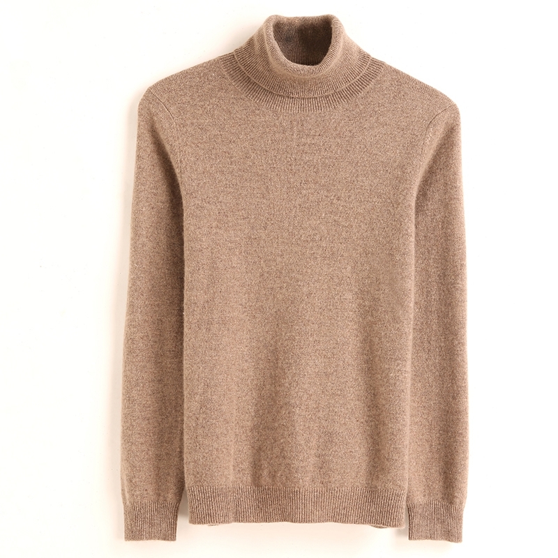 Women 100% Pure Goat Cashmere Knitting Pullovers 20Colors Turtleneck Soft Warm Sweater Top Grade Standard Clothes Ladies Tops 201222
