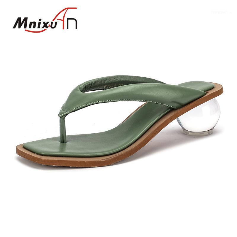Handmade high quality genuine leather women slippers flip flops 2020 summer medium transparent heels white slides shoes size 421, Green
Handmade high quality genuine leather women slippers flip flops 2020 summer medium transparent heels white slides shoes size 421, Green