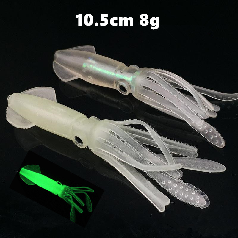 10pcs/lot 10.5cm 8g Luminous & CPT Squid Silicone Fishing Lure Soft Baits & Lures Artificial Bait Pesca Fishing Tackle Accessories LL-212 от DHgate WW