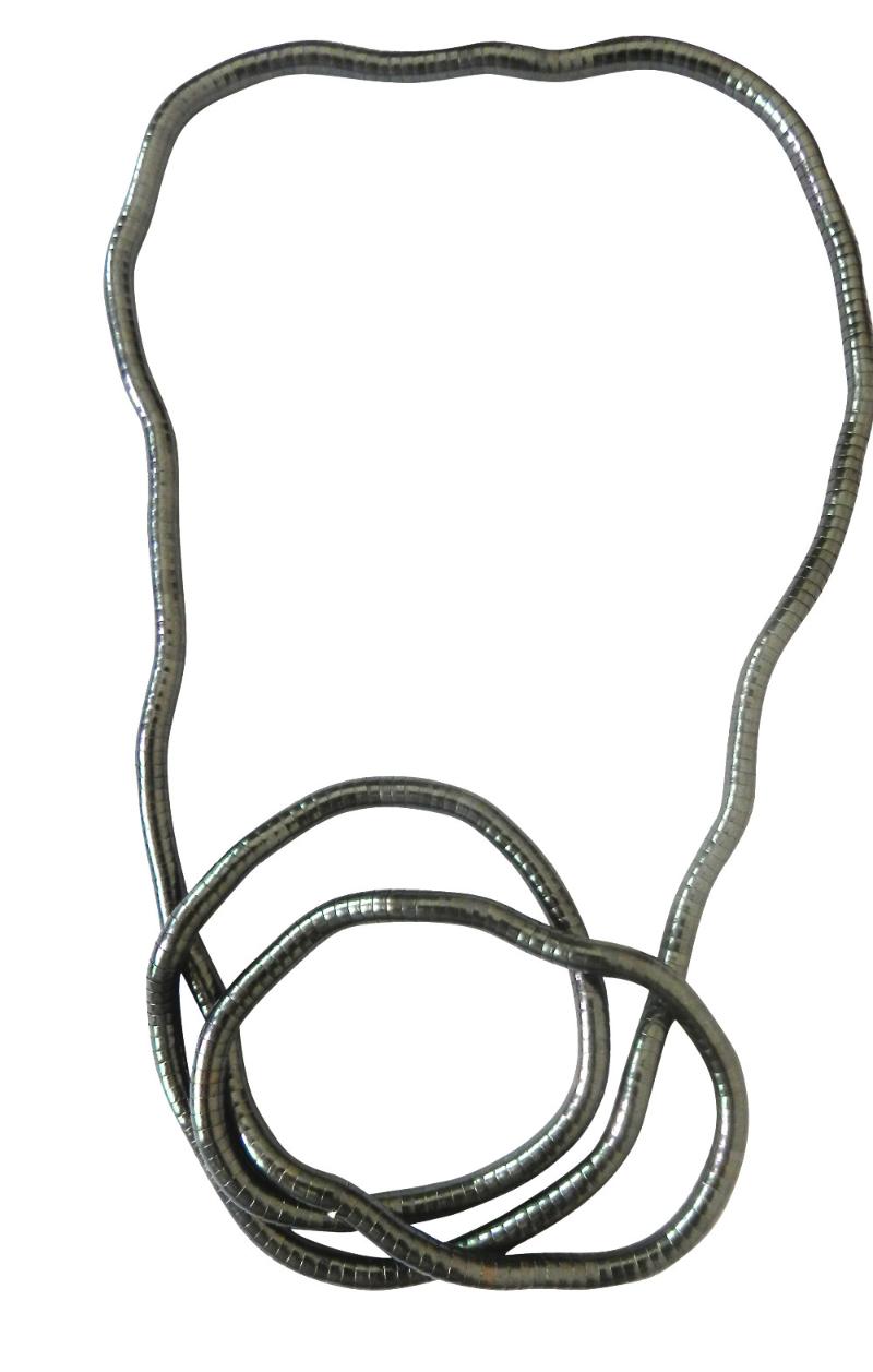 Chains Manufacture 5mm 90cm White K Plated Iron Bendable Flexible Necklace,1pcs/pack1