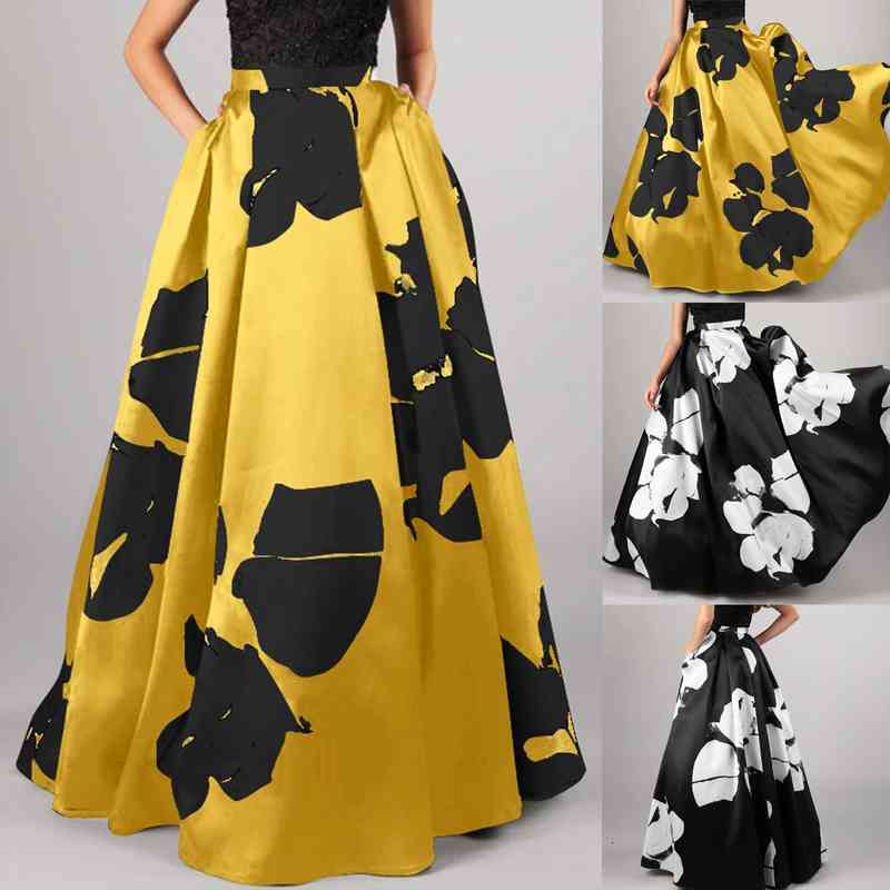 Celmia Stylish Big Flower Printed Women Skirts Elegant High Waist A-line Long Maxi Skirt Casual Loose Party Holiday Skirt, Black
Celmia Stylish Big Flower Printed Women Skirts Elegant High Waist A-line Long Maxi Skirt Casual Loose Party Holiday Skirt, Black