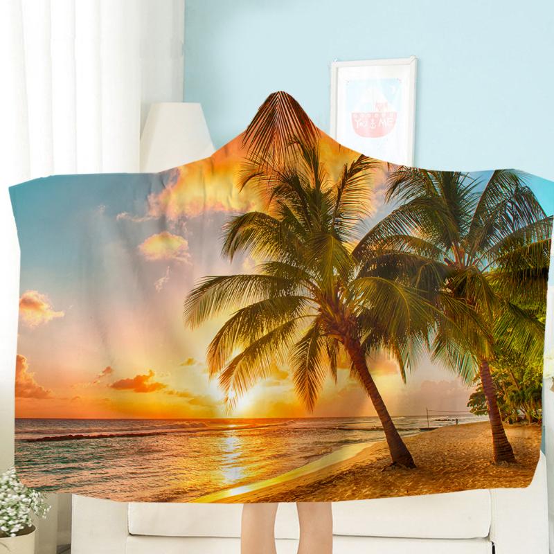 New Natural Scenery Hooded Blanket Wool Blanket Beach Coconut Tree Wearable Lie Down on Sofa Comfortable Warm
New Natural Scenery Hooded Blanket Wool Blanket Beach Coconut Tree Wearable Lie Down on Sofa Comfortable Warm