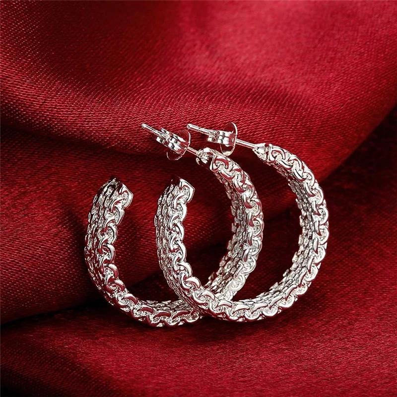 Stud Fashion 925 Sterling Silver Earring For Women Round Christmas Gift Party Wedding Jewelry
Stud Fashion 925 Sterling Silver Earring For Women Round Christmas Gift Party Wedding Jewelry