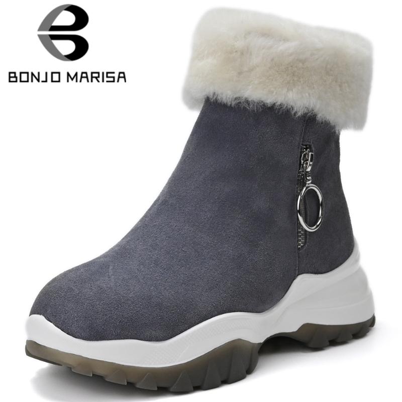 BONJOMARISA Cow Suede Genuine Leather Round Toe Female Snowboots Wedges Zipper Thick Fur Winter Boots Women Casual Shoes Woman, Black
BONJOMARISA Cow Suede Genuine Leather Round Toe Female Snowboots Wedges Zipper Thick Fur Winter Boots Women Casual Shoes Woman, Black
