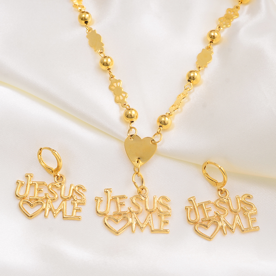 Anniyo the God Jesus Pendant Beads Necklace Earrings Sets for Women Gold Color Micronesia Guam Hawaii Religion Jewelry #011810S Z1201, 60cm by 6mm beads
Anniyo the God Jesus Pendant Beads Necklace Earrings Sets for Women Gold Color Micronesia Guam Hawaii Religion Jewelry #011810S Z1201, 60cm by 6mm beads