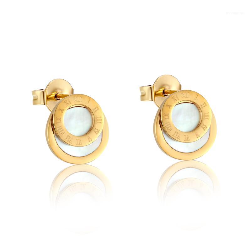 New Style Beautiful White Shells Stud Earrings Fashion Jewelry Wedding Party Earrings For Women Lady Men1