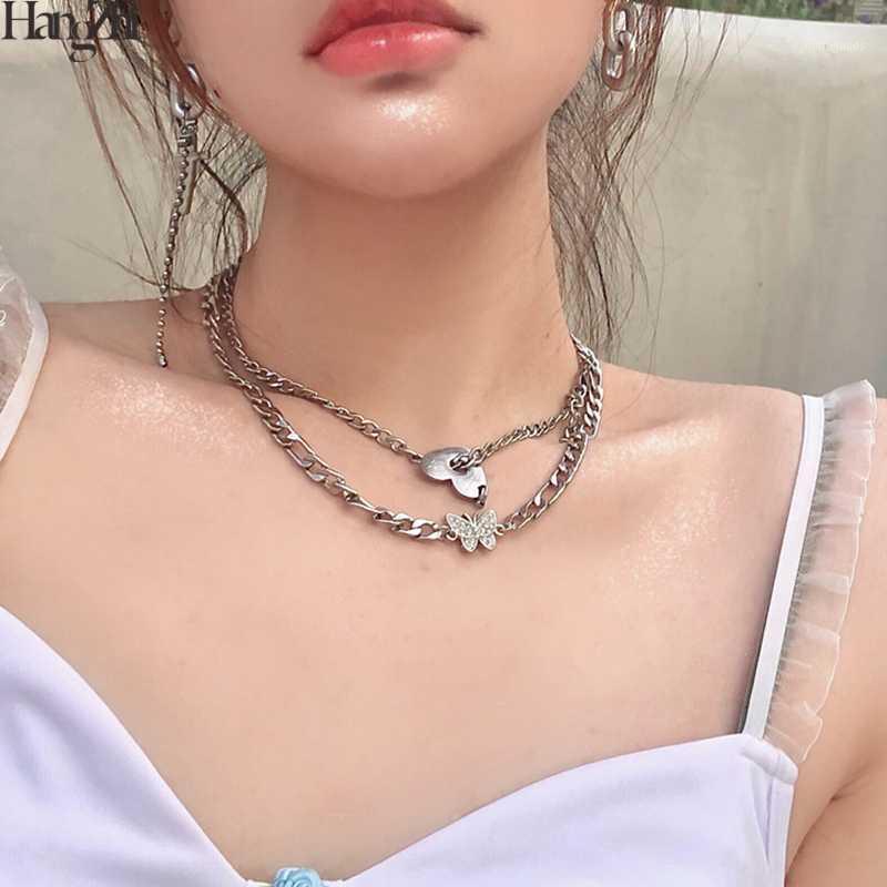 HangZhi 2020 New Hip Hop Silver Color Metal Chain Rhinestones Butterfly Hollow Heart Pendant Choker Necklace for Women Jewelry1
HangZhi 2020 New Hip Hop Silver Color Metal Chain Rhinestones Butterfly Hollow Heart Pendant Choker Necklace for Women Jewelry1