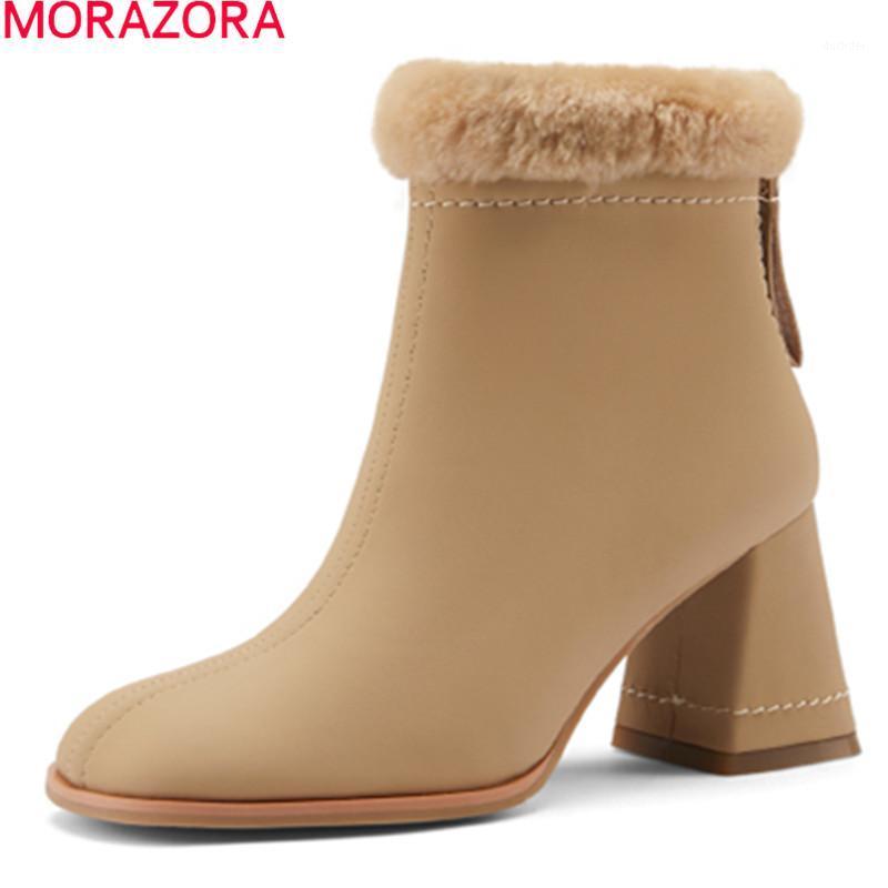 MORAZORA 2021 New Arrival Fashion Ankle Boots Winter Keep Warm High Heels Women Boots Genuine Leather Black Apricot1
MORAZORA 2021 New Arrival Fashion Ankle Boots Winter Keep Warm High Heels Women Boots Genuine Leather Black Apricot1